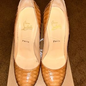 Authentic Christian Louboutin Bianca Python Crystal Pumps
